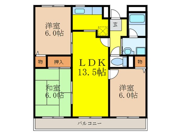 レシェンテ耳原の物件間取画像